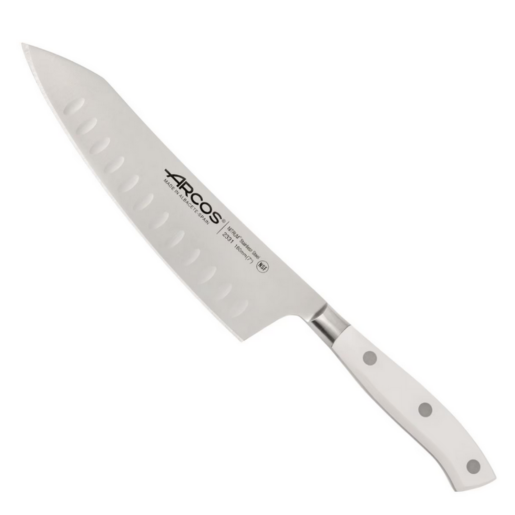 Cutit Santoku (Lama cu Alveole) ARCOS, gama RIVIERA BLANC, 180mm 